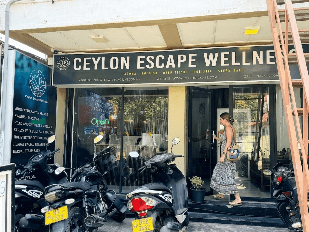 The Ceylon Escape Wellness entrance on Lewis Place, Negombo